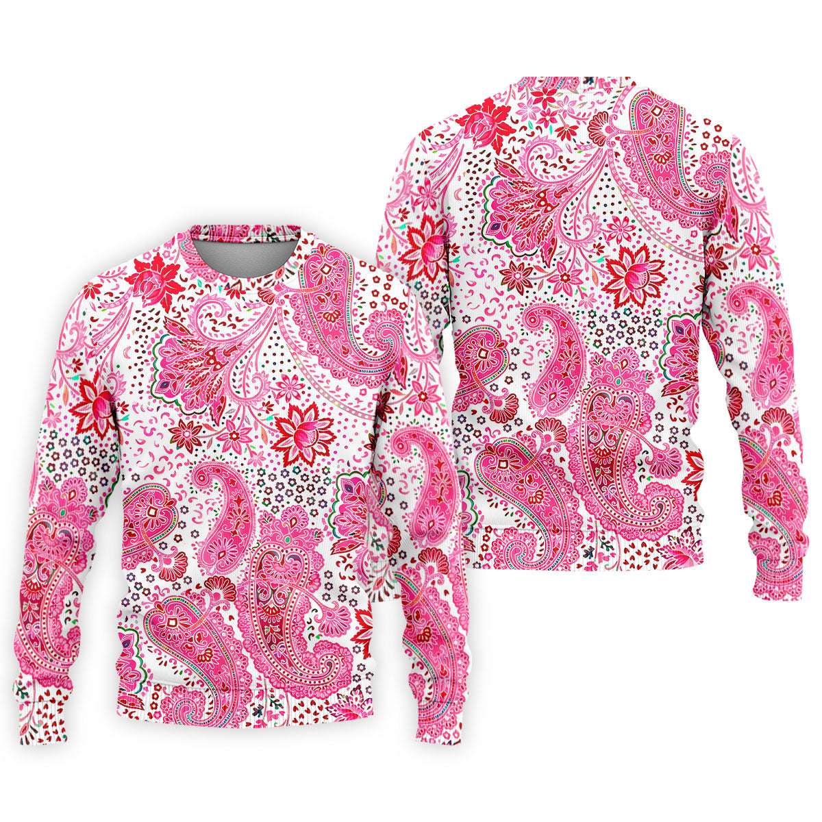Pink Paisley Floral Pattern Golf Shirt, Mens Golf Shirts, Hawaiian Golf Shirt, Golf Apparel For Men