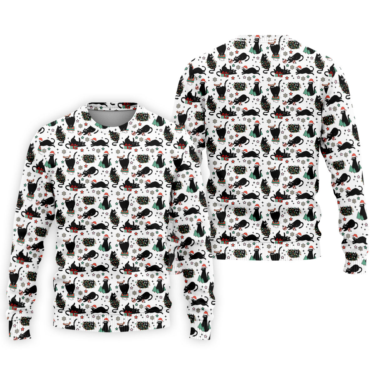 Xmas Black Cat Polo Shirtor Men, Christmas Golf Shirt, Golf Gift For Men, Christmas Golf Shirt