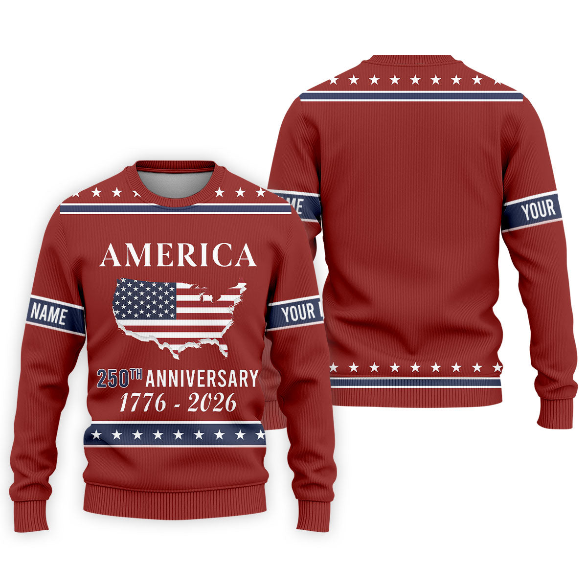 America 250th Anniversary 1776-2926 Red Golf Shirt, 4th Of July Patriotic Golf Shirts For Men