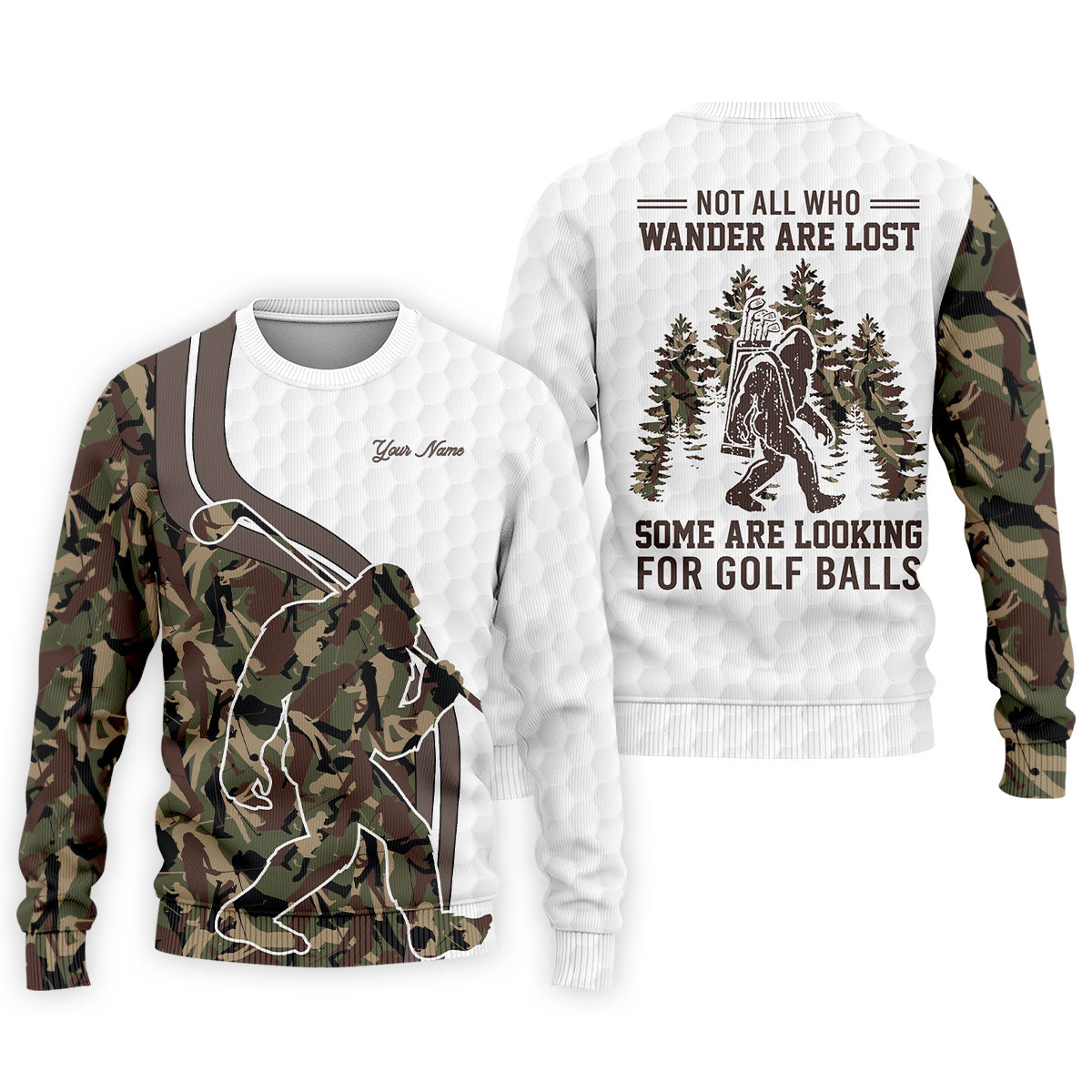 Not All Who Wander Are Lost Bigfoot Camouflage Funny Golf Shirt, Polo Shirtor Men, Golf Shirts For Men