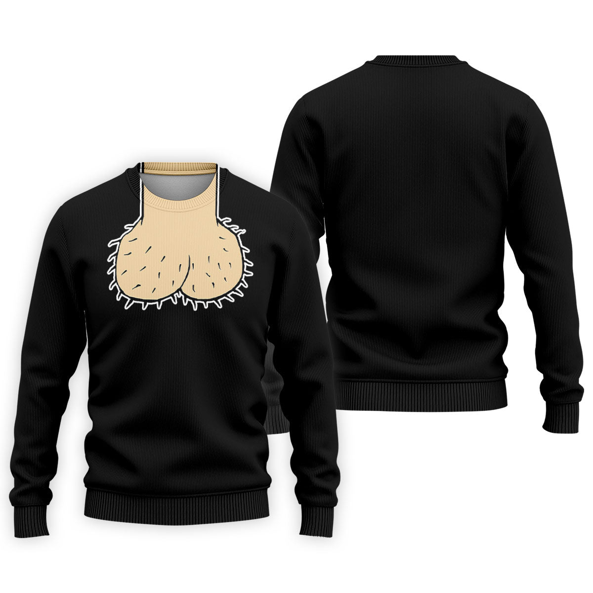 Black Funny Dickhead Faux Chest Golf Shirt, Men's Golf Shirt, Polo Shirts For Men
