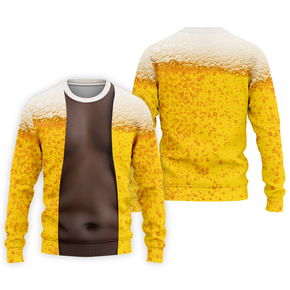 Beer Pint Illusion Pattern Hawaiian Golf Shirt, Golf Shirts For Men, Polo Shirts For Men