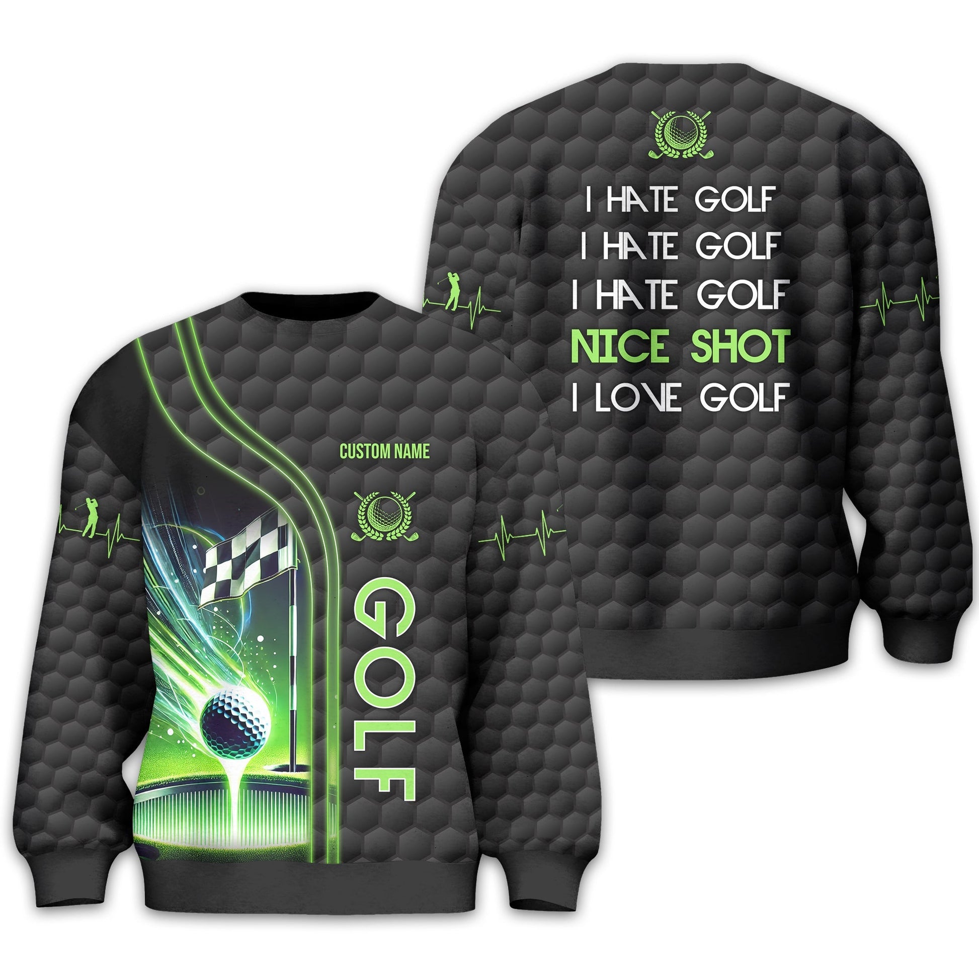 I Hate Golf Nice Shot I Love Golf, Personalized Golf Shirt, Unique Gift For Golfer, Funny Golf Polo Shirt