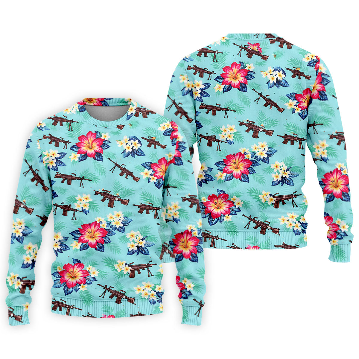 Floral Pattern Army Theme Hawaiian Golf Shirt, Men's Golf Polo ShirtShirts For Men