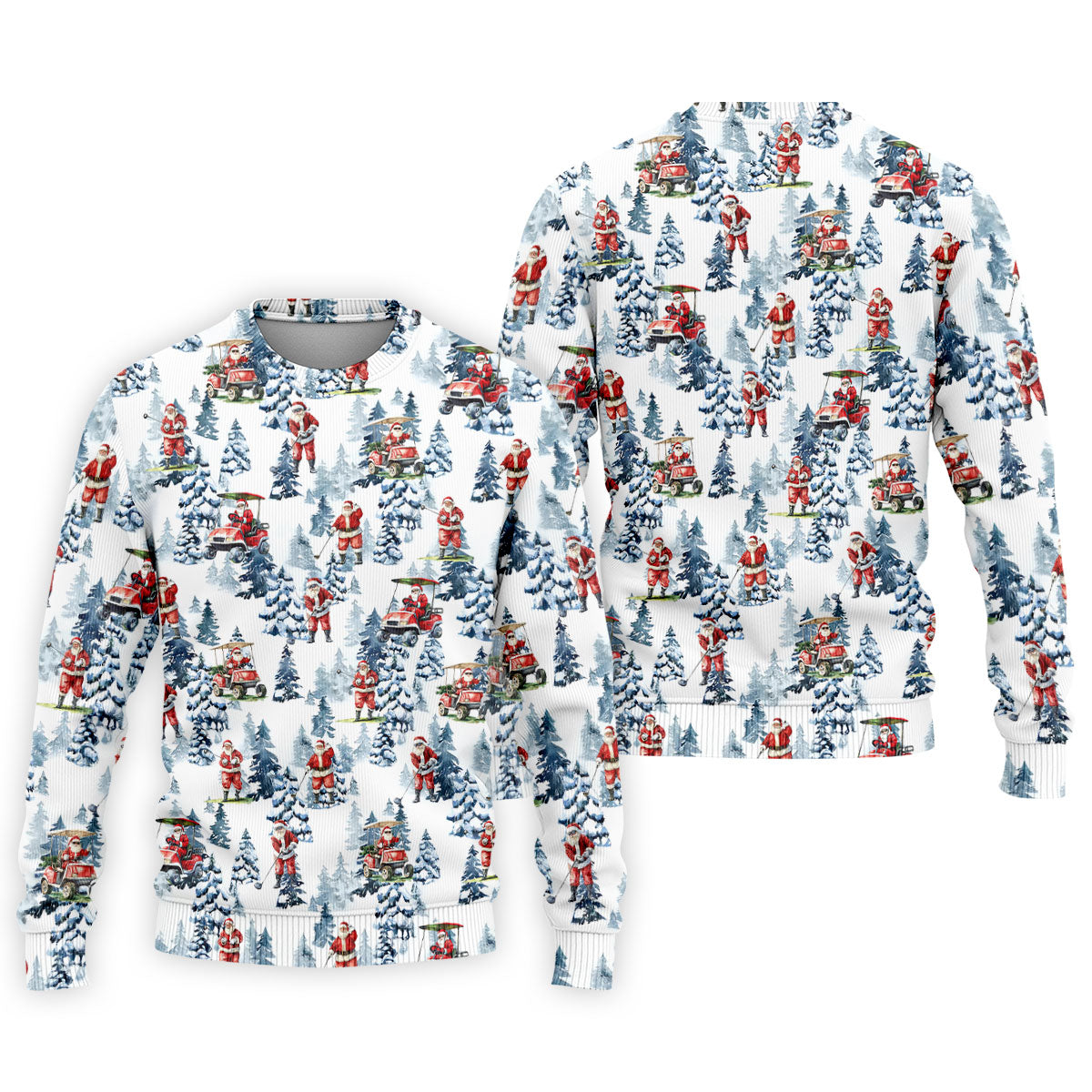 Santa Golfing Polo Shirt, Fun Golf Shirts For Men, Christmas Golf Shirt, Golf Lover Xmas Gift