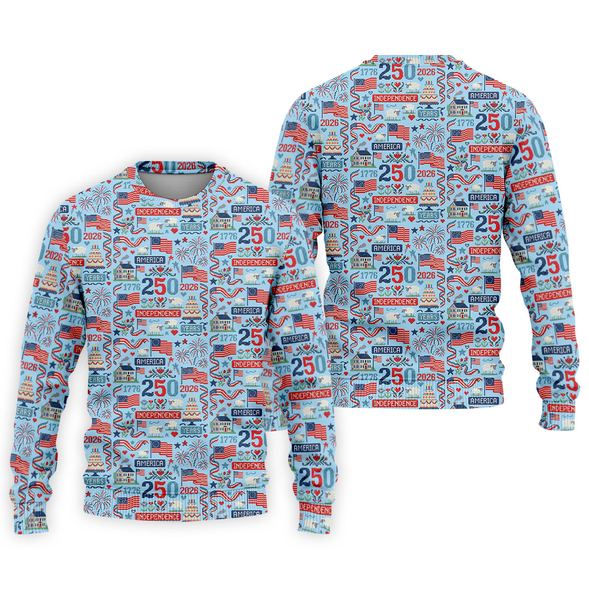 America Independence 250 Years Blue Golf Shirt, Patriotic 4th Of July Golf Shirts For Men