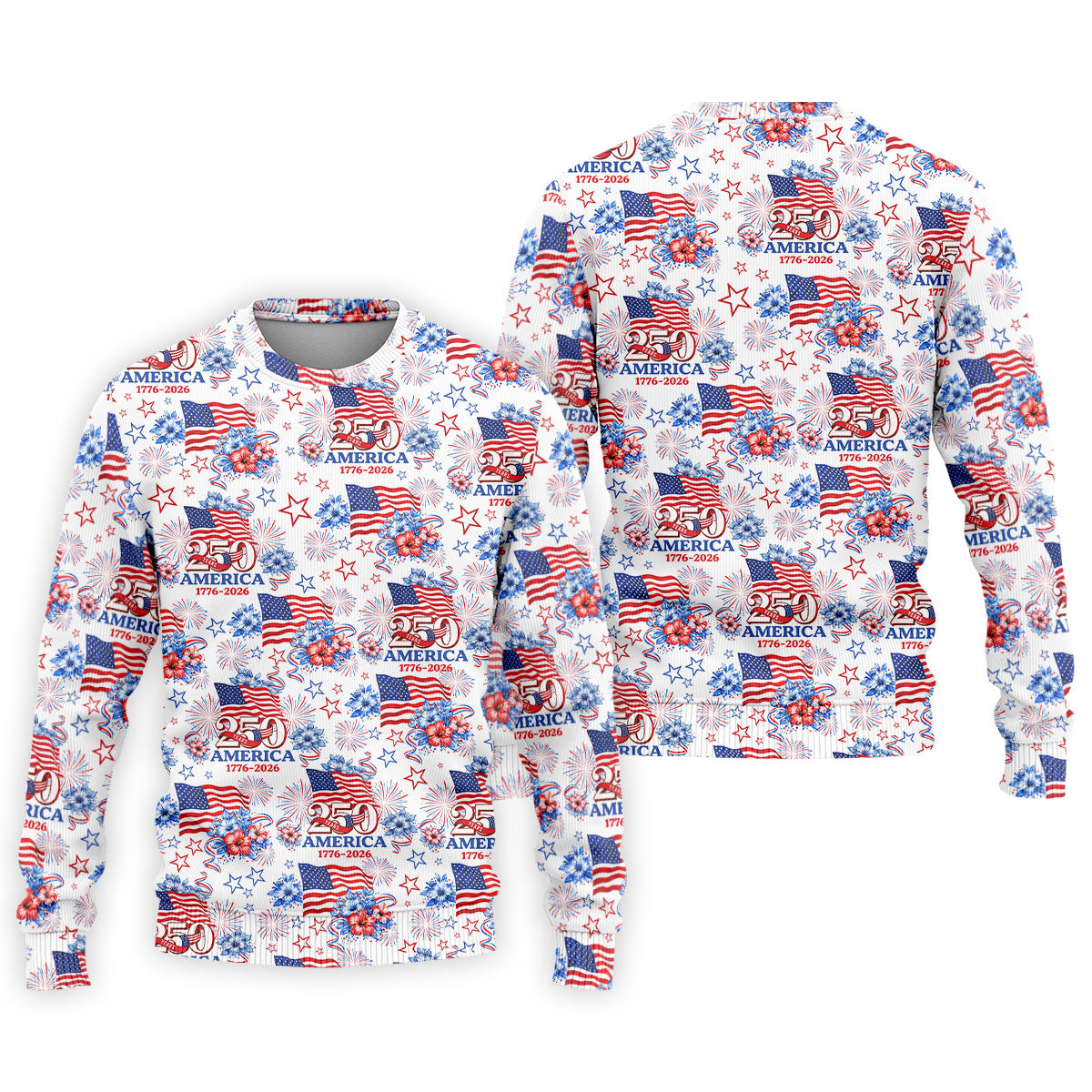 250 Years America 1776-2026 Hibiscus Tropical Flowers 4th Of July Golf Shirt, Golf Shirts For Men