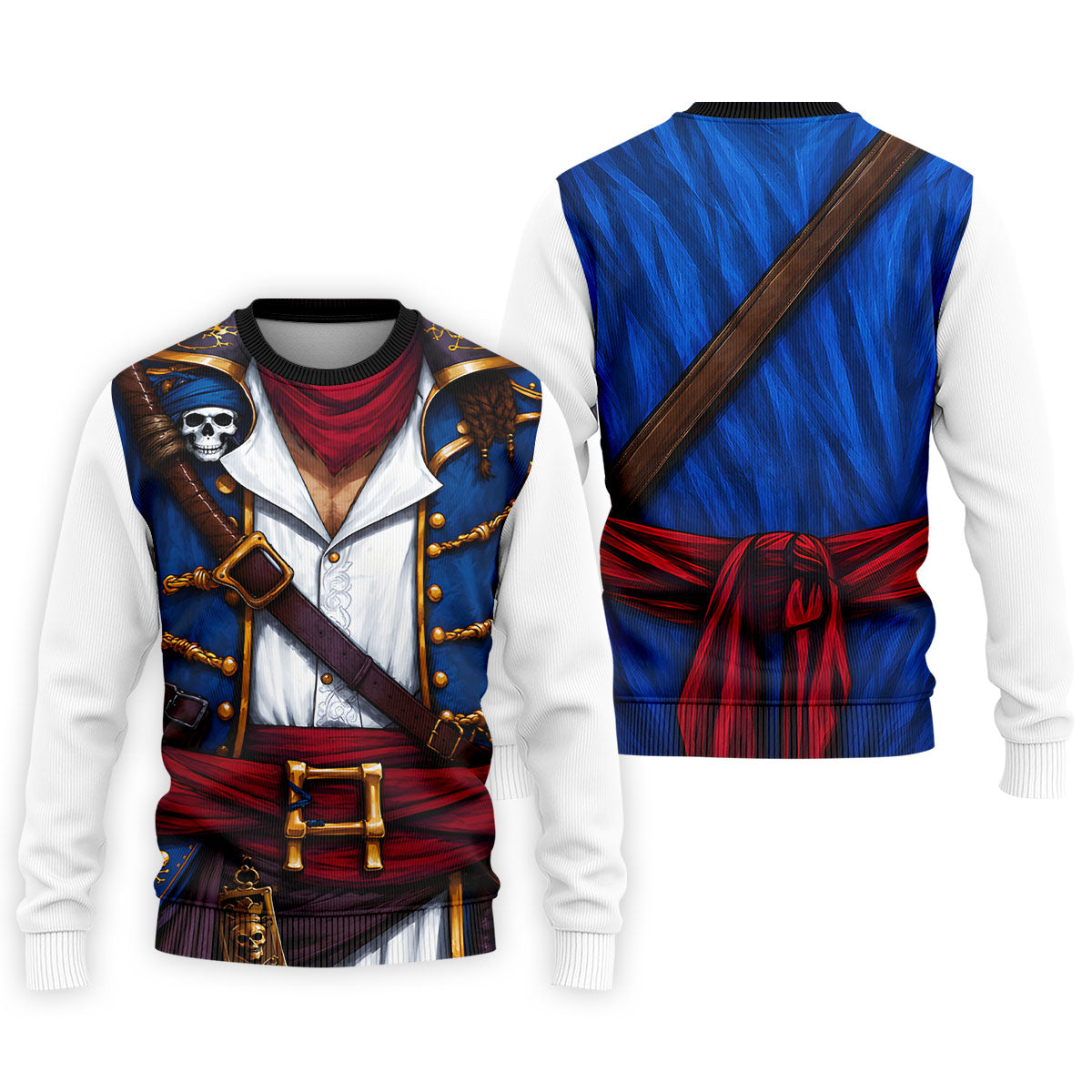 Caribbean Pirate Golf Shirt, Classic Buccaneer Captain Uniform, Golf Shirt For Men