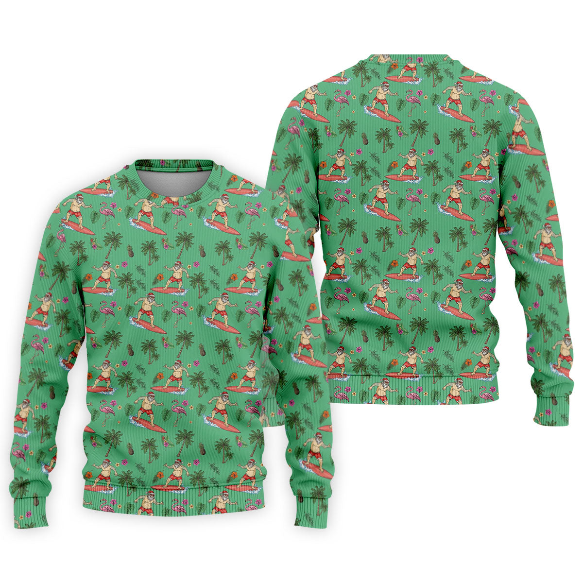 Santa Flamingo Tropical Golf Shirt, Christmas Golf Shirt, Golf Apparel For Men