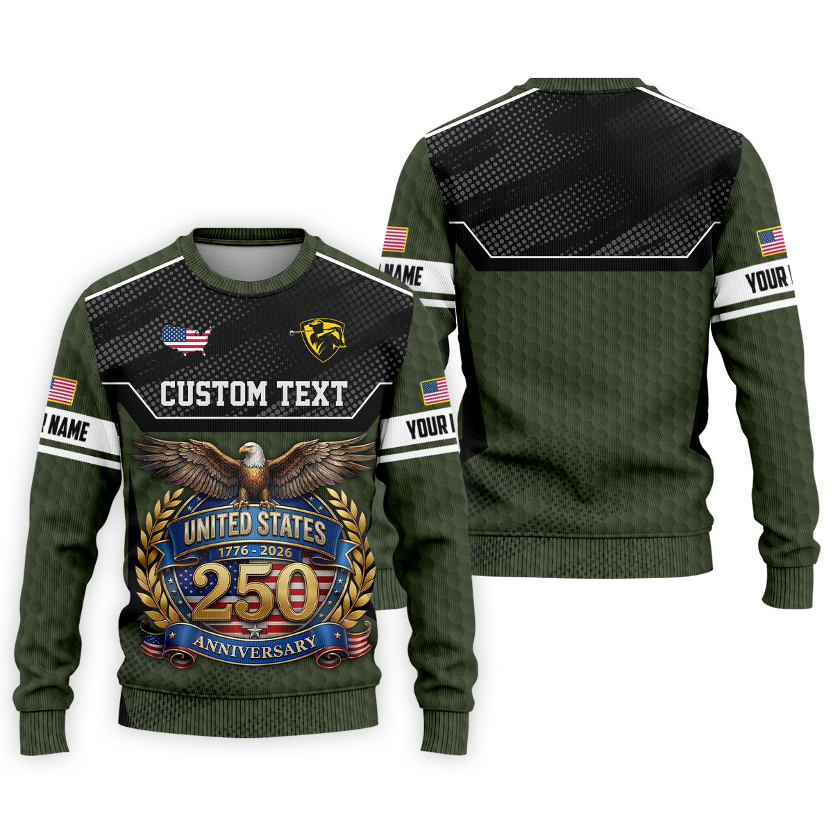 US 250 Anniversary Patriotic 4th Of July Green Golf Shirt, Polo Shirtor Men, Golf Shirts For Men