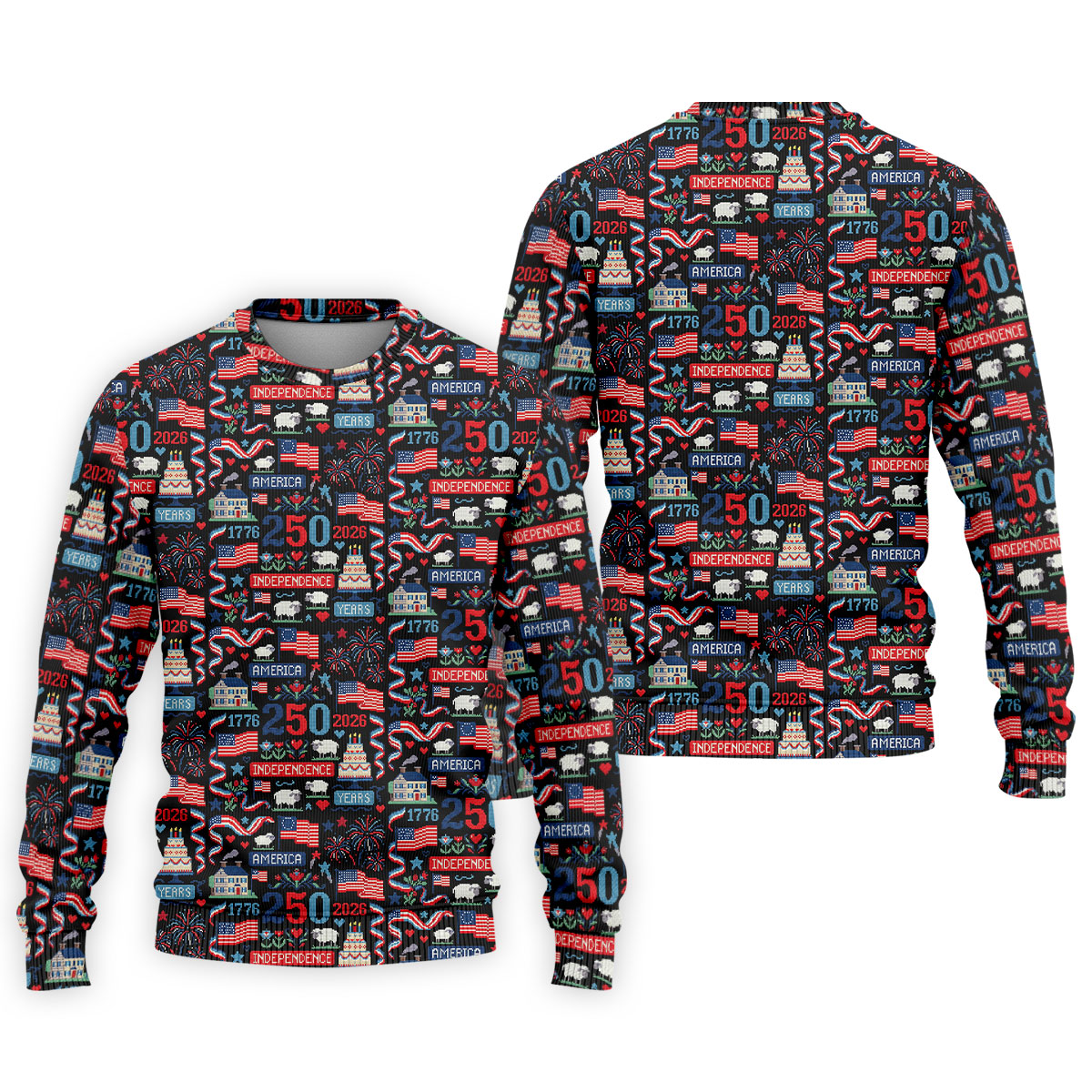 America Independence 250 Years Black Golf Shirt, Patriotic 4th Of July Golf Shirts For Men