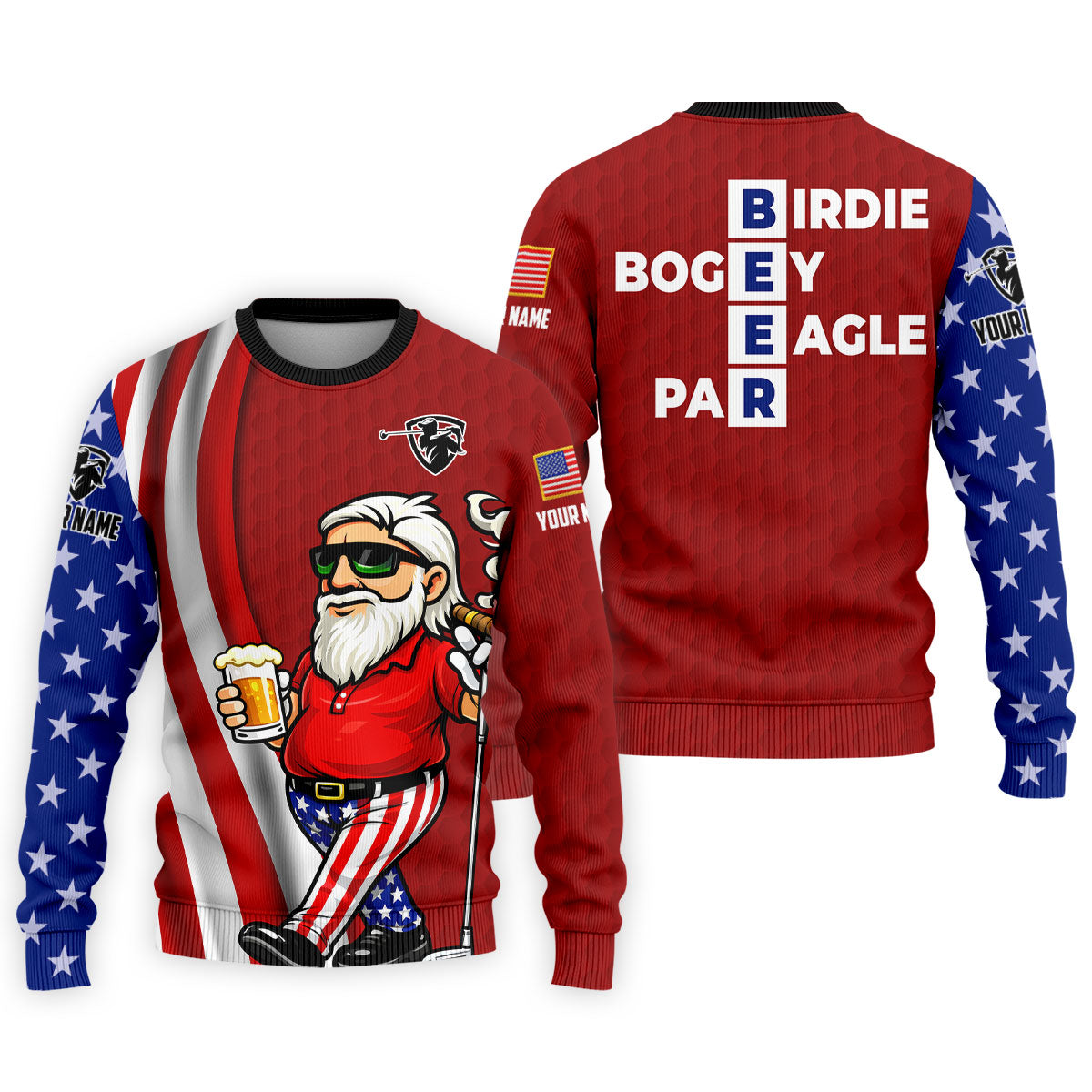 Patriotic Man Golf And Beer Funny 4th Of July Red Golf Shirt, 250 Years Of America Golf Shirts For Men