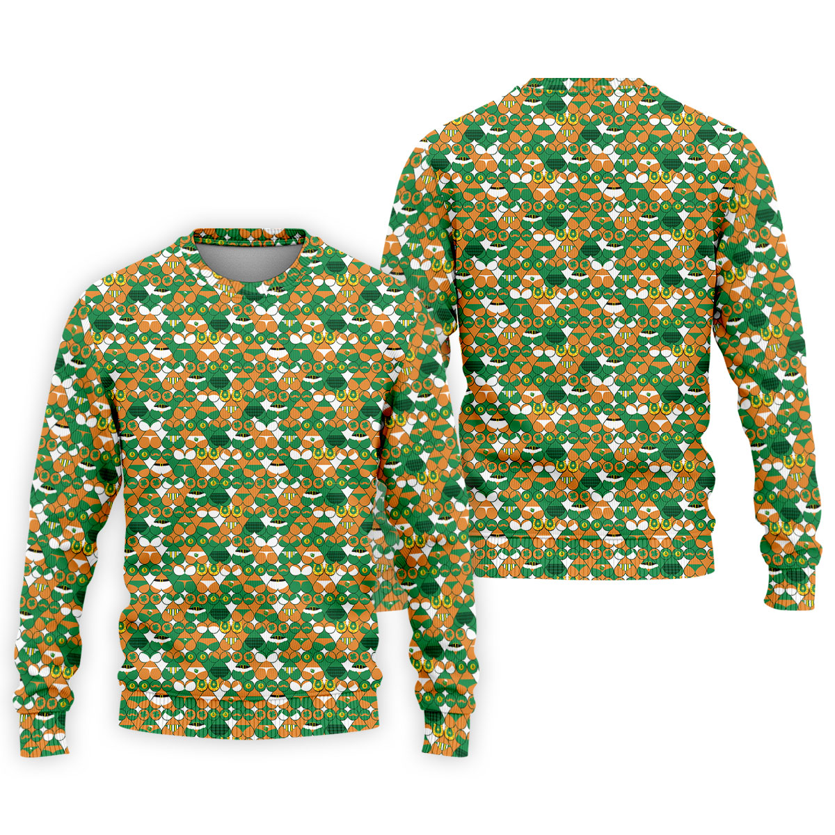 Naughty Fun Adult Humor St Patrick's Day Golf Shirt, Green Orange White Polo ShirtFor Men
