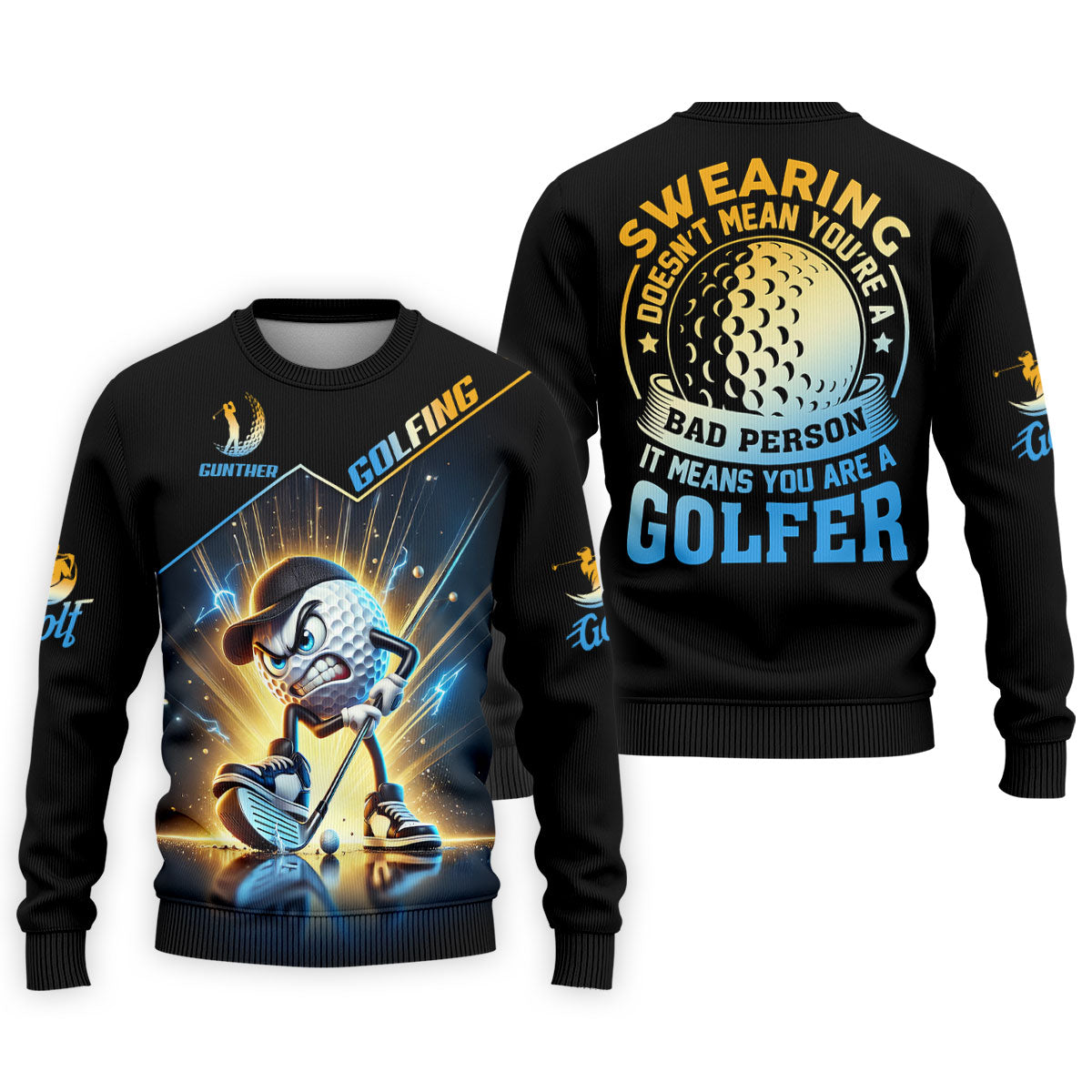 Swearing Doesn't Mean You're A Bad Person Fun Golf Shirt, Golf Tops For Men, Golf Shirts For Men
