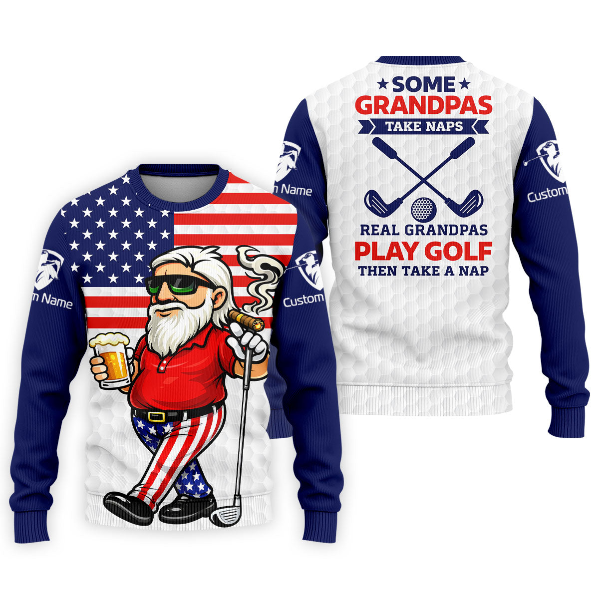 Real Grandpas Play Golf Father's Day 4th Of July Golf Shirt, 250 Years Polo Shirtor Men