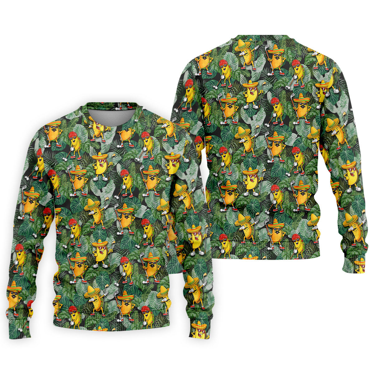Funny Taco Golf Pose Tropical Men's Polo ShirtCinco De Mayo Fiesta Golf Shirt, Golf Shirts For Men