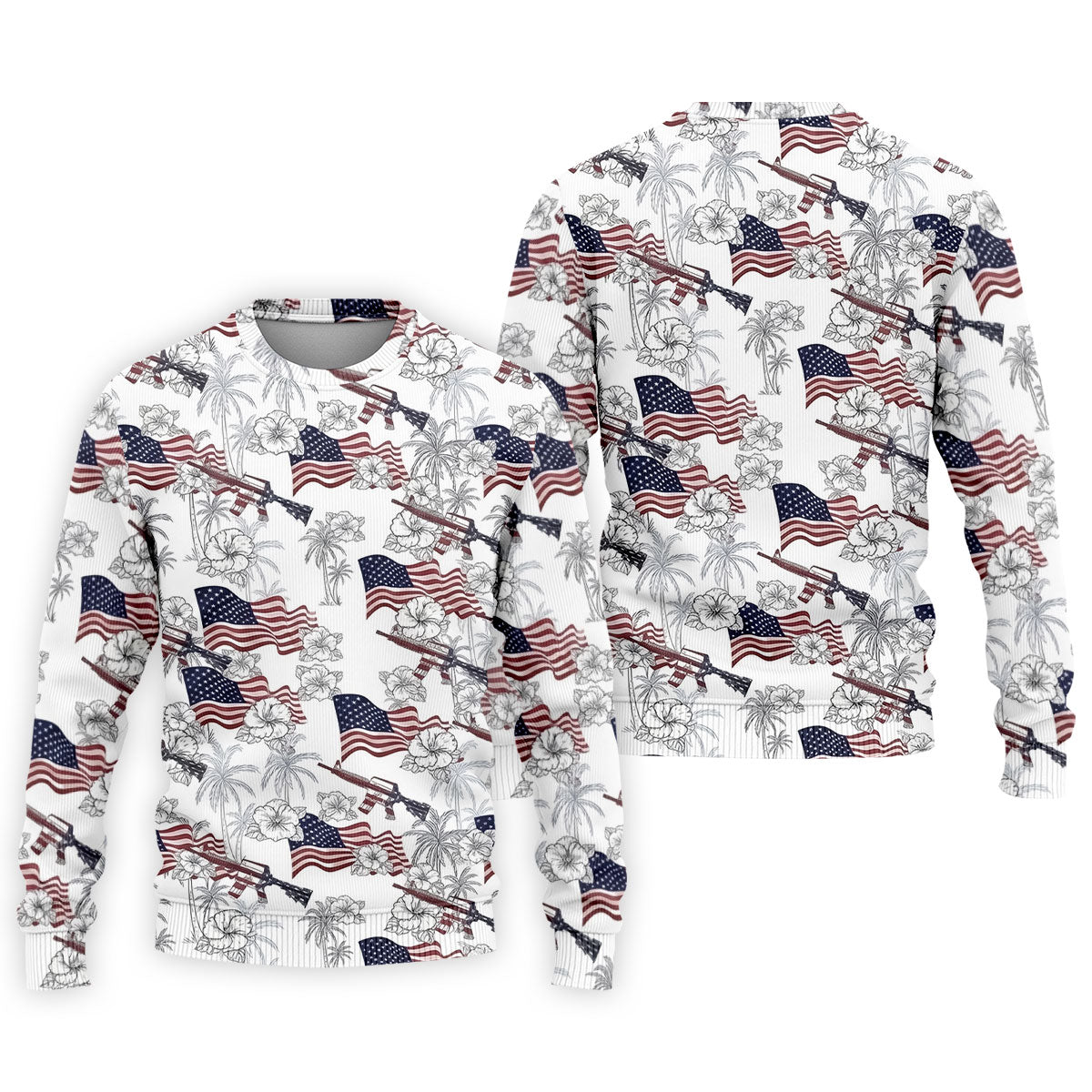 American Flag Pattern 4th Of July Tropical Vibe Patriotic Golf Shirt, 250th Anniversary Golf Shirts For Men