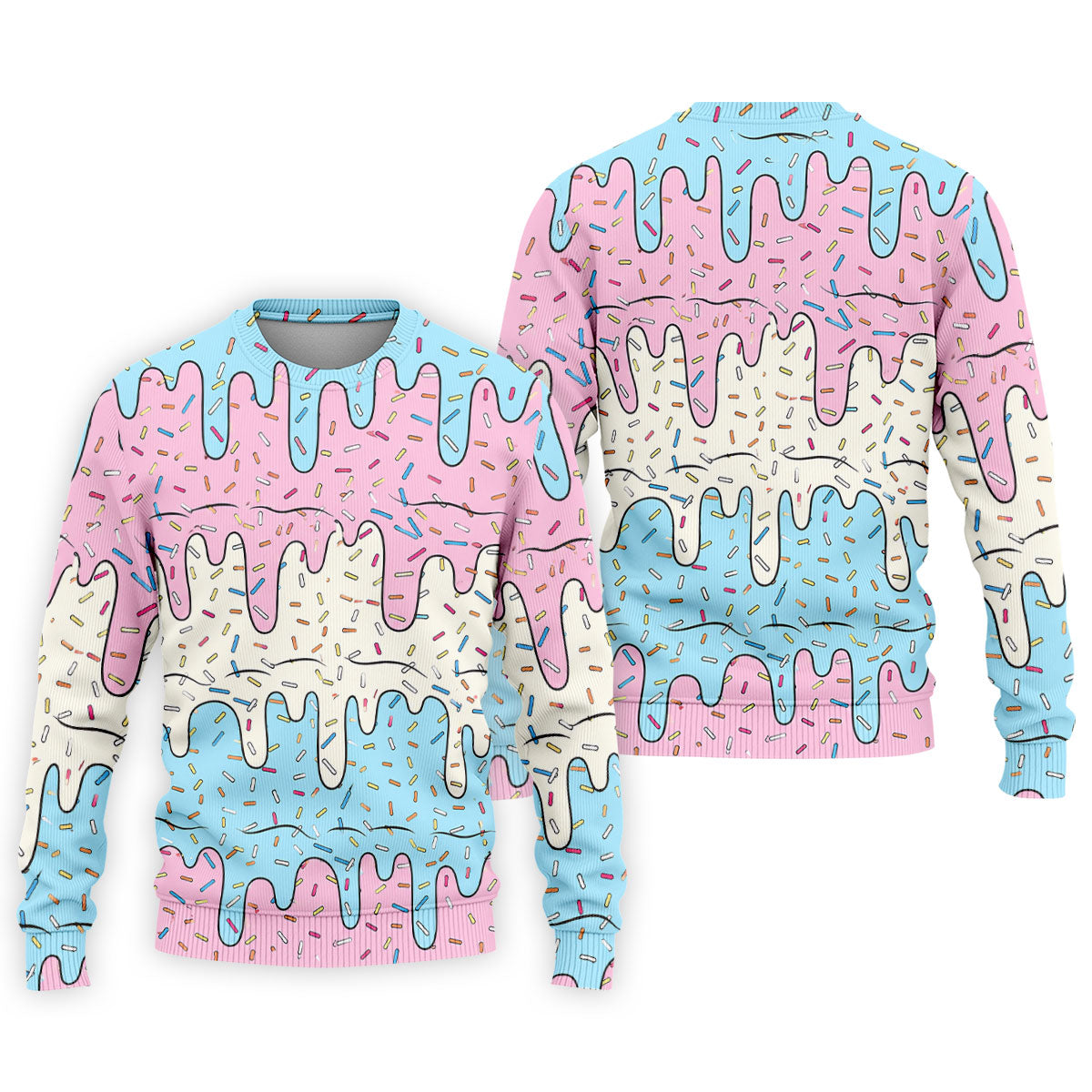 Ice Cream Drip Hawaiian Golf Shirt, Summer Sweets Men's Golf Shirt, Polo Shirts For Men