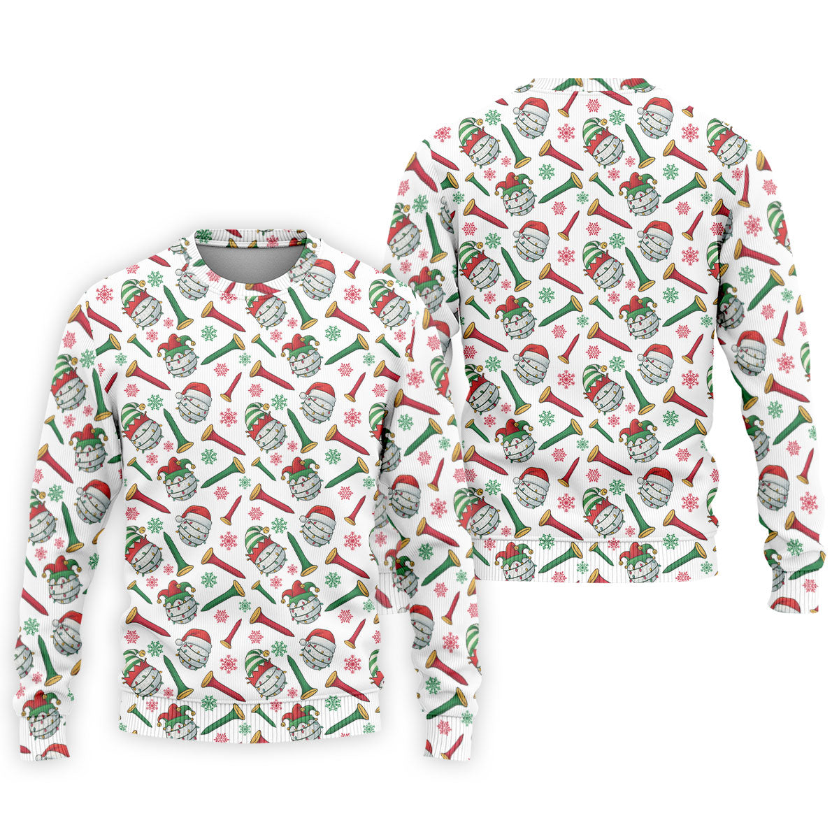 Funny Golf Ball Christmas Golf Shirt, Men's White Polo, Christmas Golf Gift, Golfing Apparel