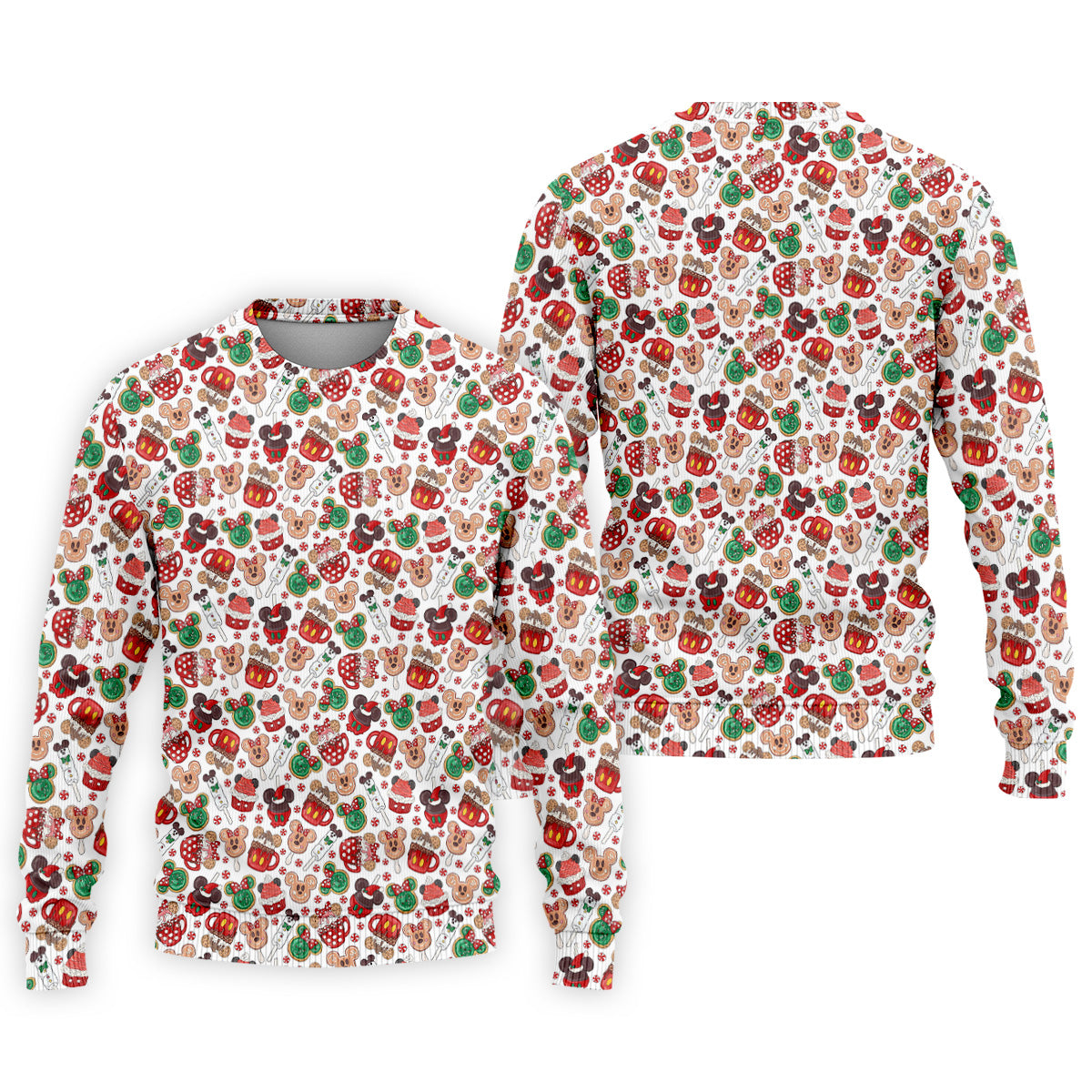Cute Christmas Dessert Pattern Golf Tops For Men, Cartoon Character Polo Shirtor Men, Christmas Golf Shirt