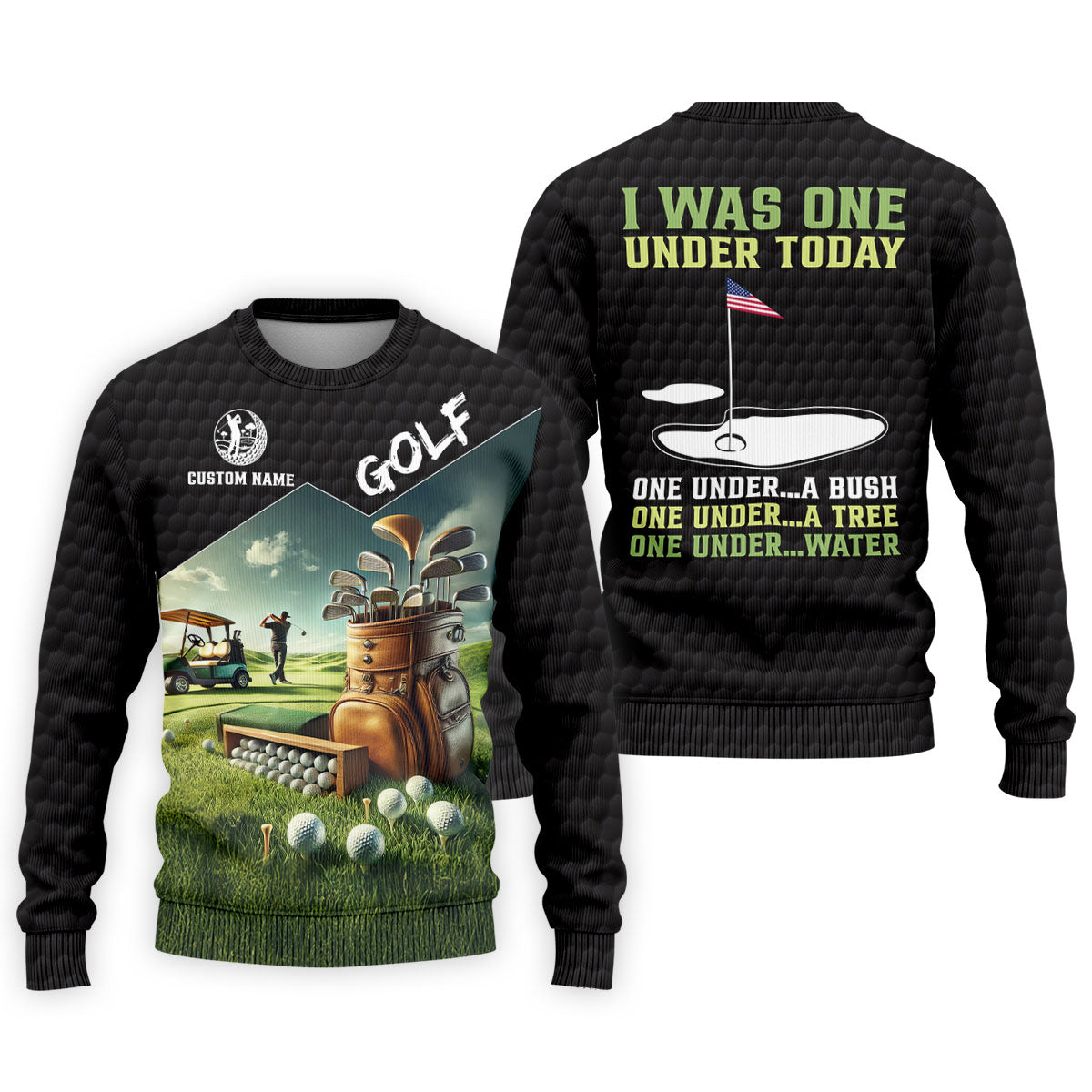I Was One Under Today Golf Ball Pattern Funny Golf Shirt, Custom Golf Shirts, Golf Shirts For Men