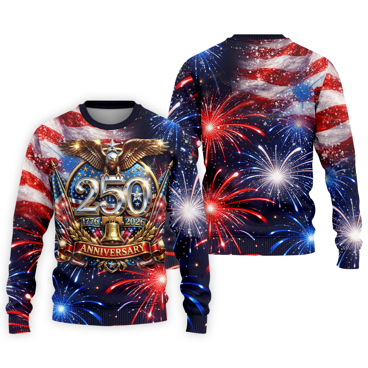 America Bald Eagle Red White Blue Patriotic Celebration 4th Of July Golf Shirt, 250 Years Golf Shirts For Men