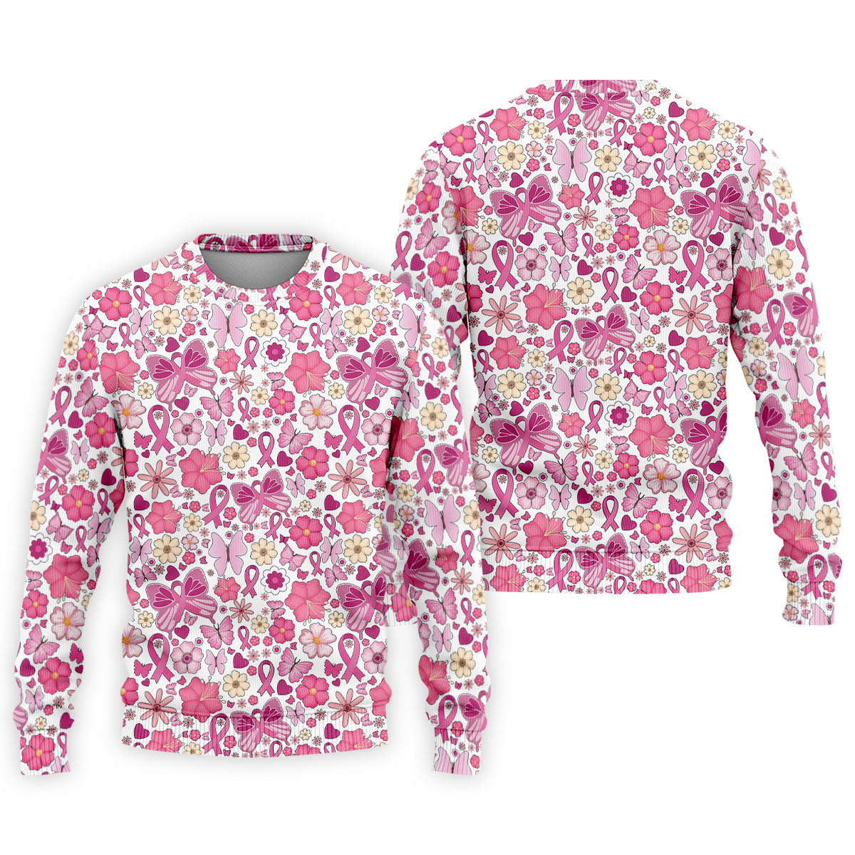 Breast Cancer Pink Ribbon Floral Golf Shirt, Cancer Awareness Shirt, Polo Shirtor Men, Golfing Apparel