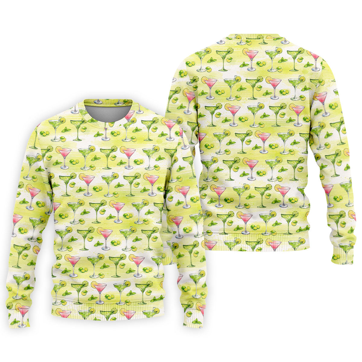 Vintage Margarita Cocktail Lime Pattern Golf Shirt, Mens Golf Shirts, Golf Apparel For Men