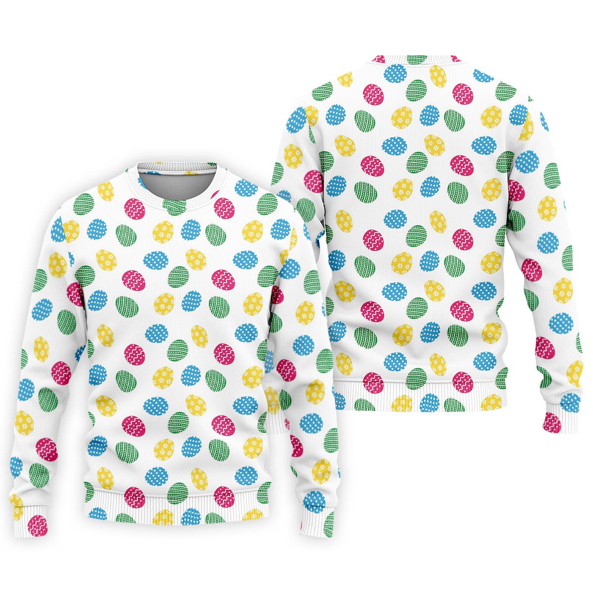 Colorful Easter Eggs White Golf Shirt, Cute Golf Outfit, Polo ShirtFor Men, Golf Shirts For Men