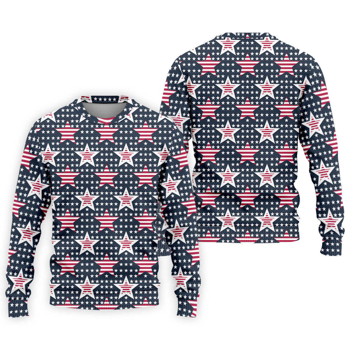 Red And White Stripe Stars Seamless Pattern 250th Anniversary Golf Shirts For Men, Patriotic Golf Shirt