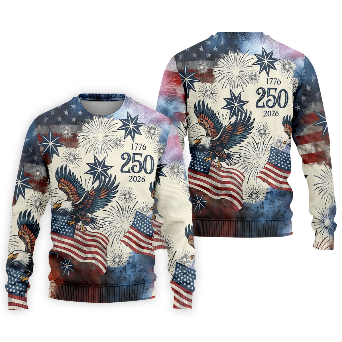 United States 250th Anniversary Patriotic Eagle Vintage Golf Shirt, 4th Of July Golf Shirts For Men