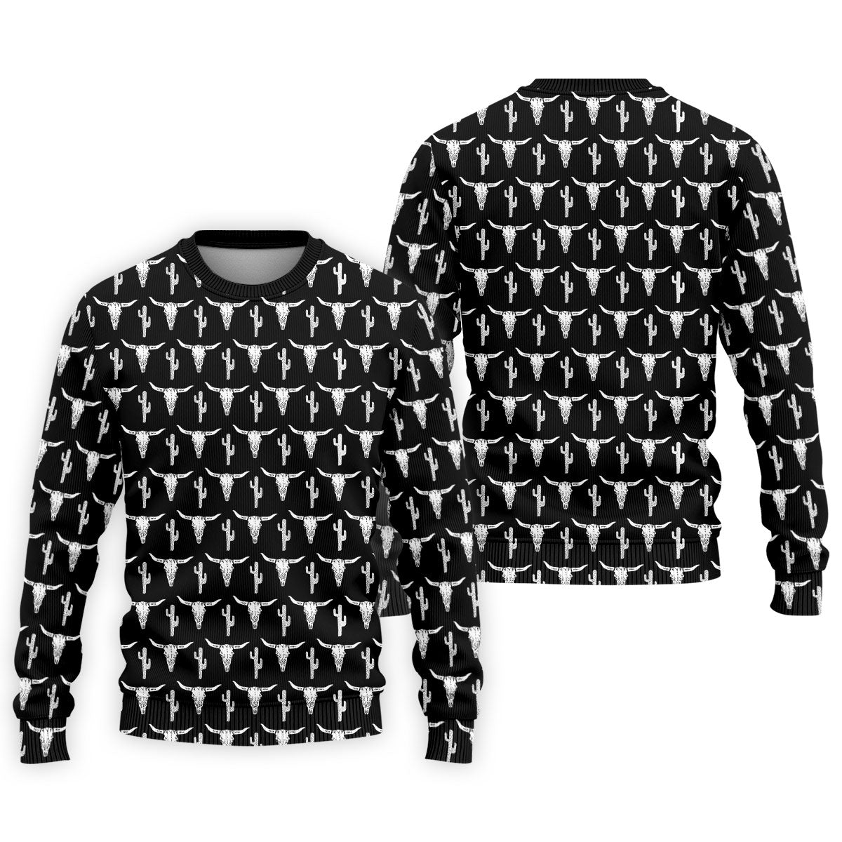 Longhorn Cow Skull Western Theme Black Golf Tops For Men, Polo Shirtor Men, Golf Shirts For Men