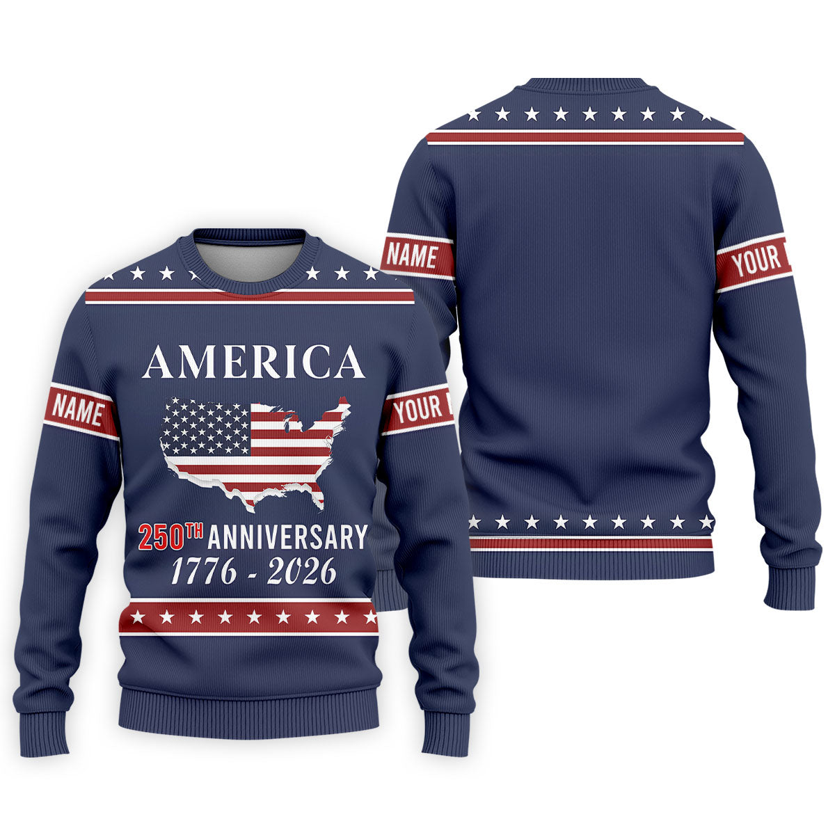 America 250th Anniversary 1776-2926 Navy Golf Shirt, 4th Of July Patriotic Golf Shirts For Men