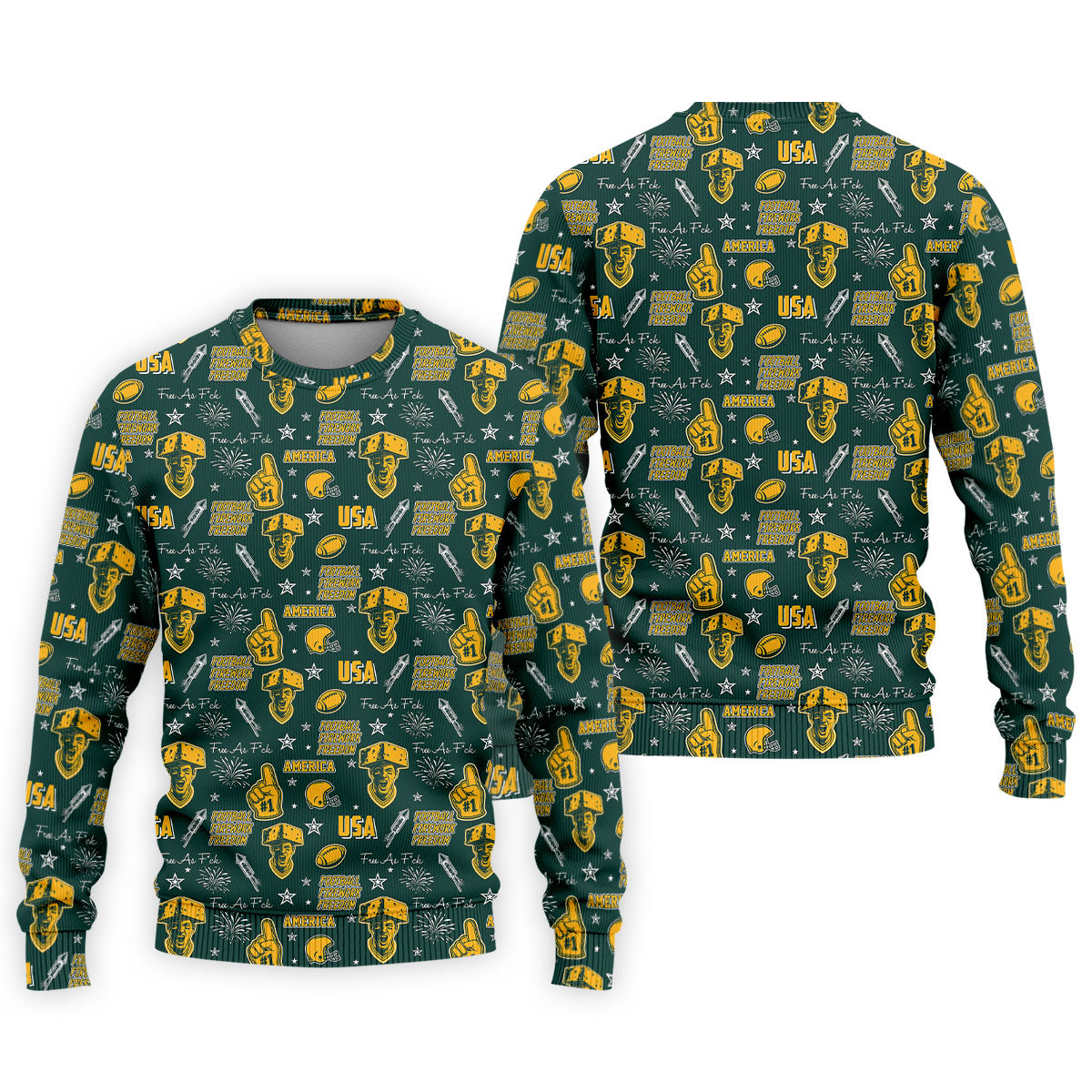 Cheesehead Dark Green And Gold Sport Polo, American Football League Gift Ideas For Football Fans