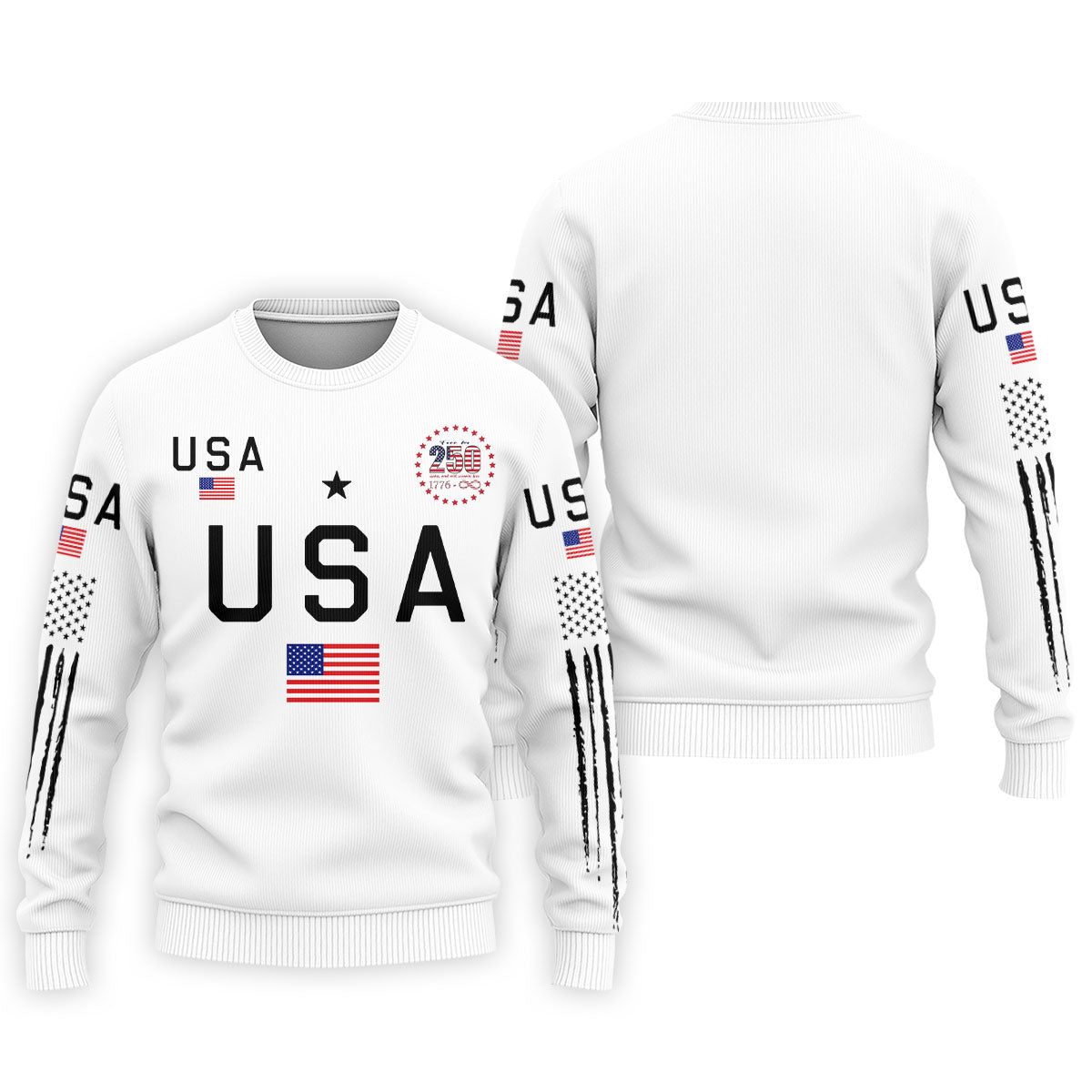 USA 250th Anniversary Hoodie, Independence Day Apparel, White Hooded Jumper 4th Of July Gift