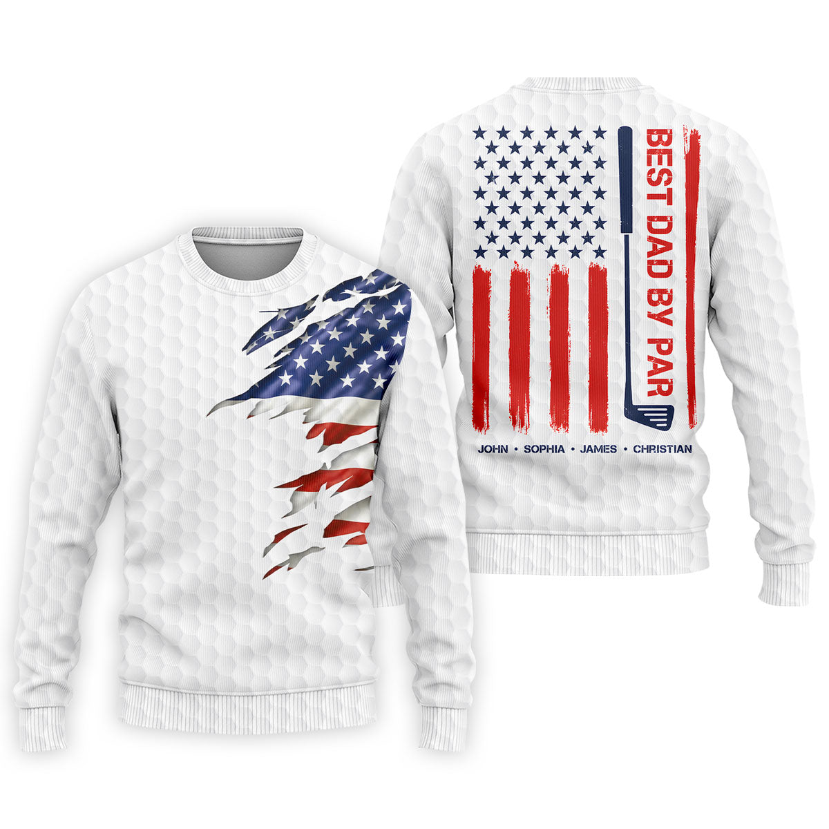 Best Dad By Par Patriotic Golf Shirt, US Flag Golf Shirt For Dad, Golf Tops For Men, Father's Day Golf Gift