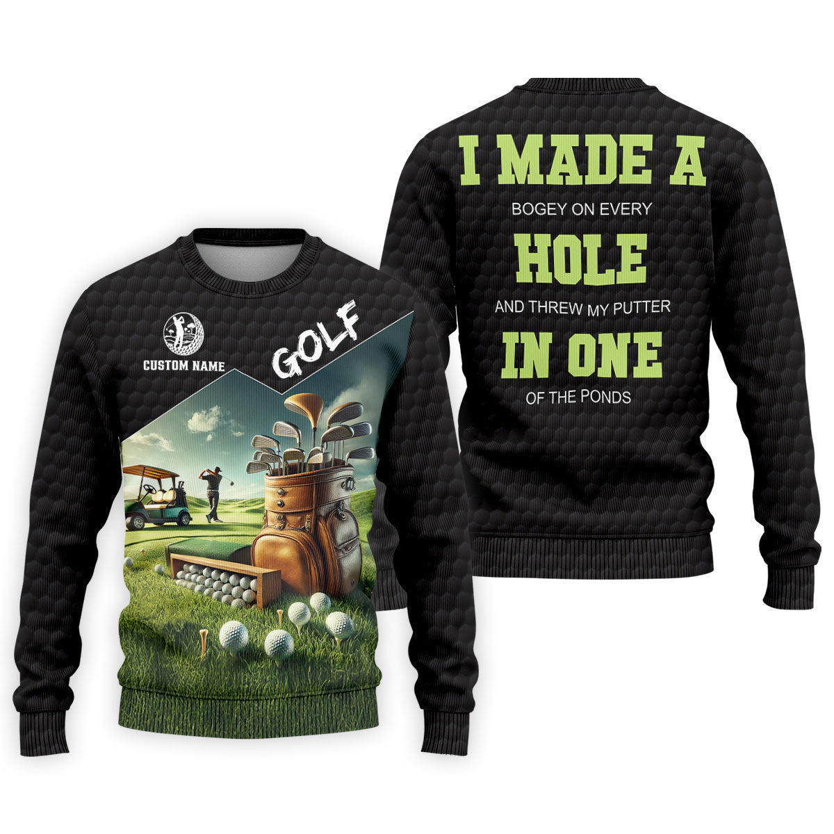 Custom Name Golf Course Club Bag Polo Shirt, Mens Golf Polo, Golf Apparel For Men