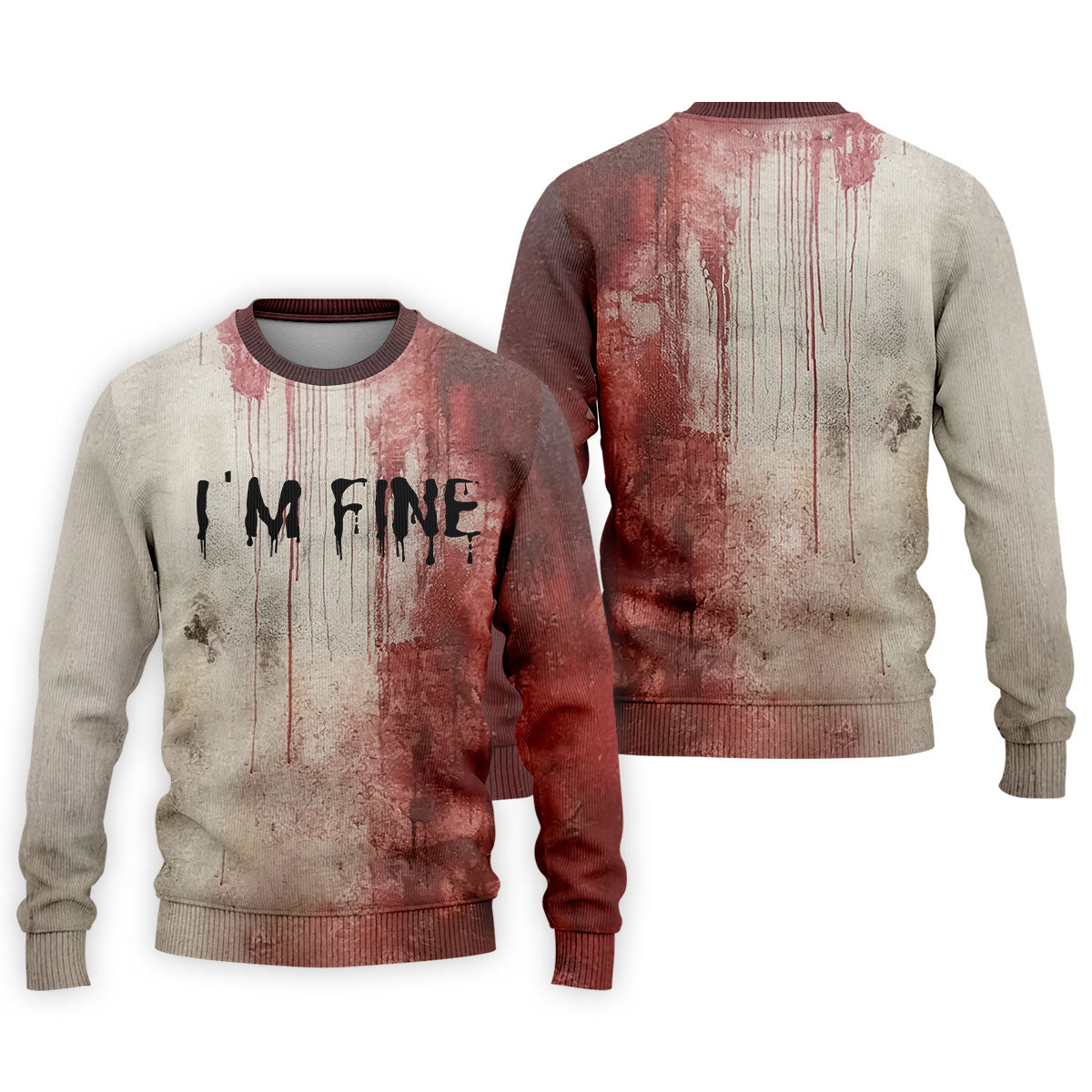 I'm Fine Halloween Blood Splatter Golf Tops For Men, Horror Blood Polo ShirtFor Men, Unique Gift For Golfer