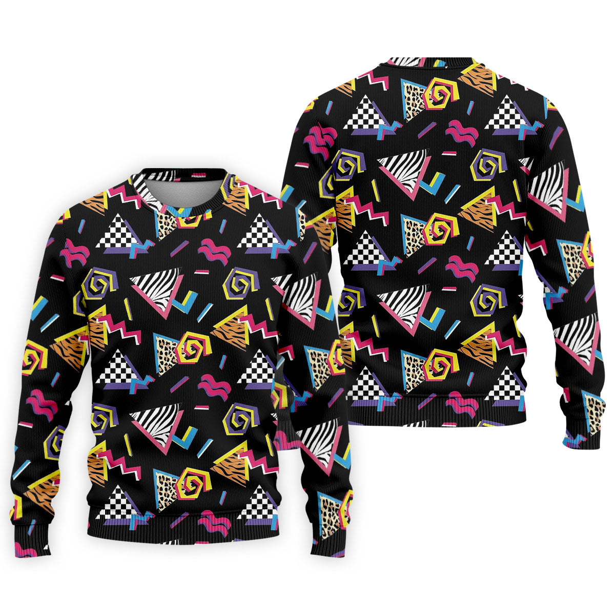 Abstract Geometric Leopard Zebra Animal Stripes 80s 90s Style Golf Tops For Men, Golf Shirts For Men