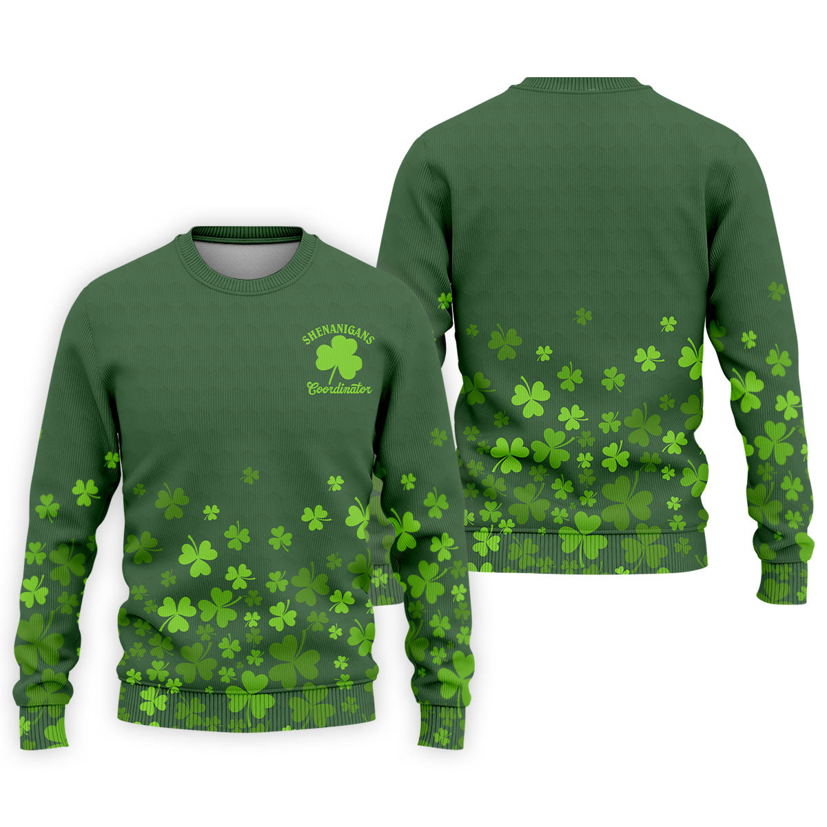Shenanigans Coordinator Golf Ball Pattern St Patrick Day Green Golf Shirt, Golf Tops For Men, Golf Shirts For Men