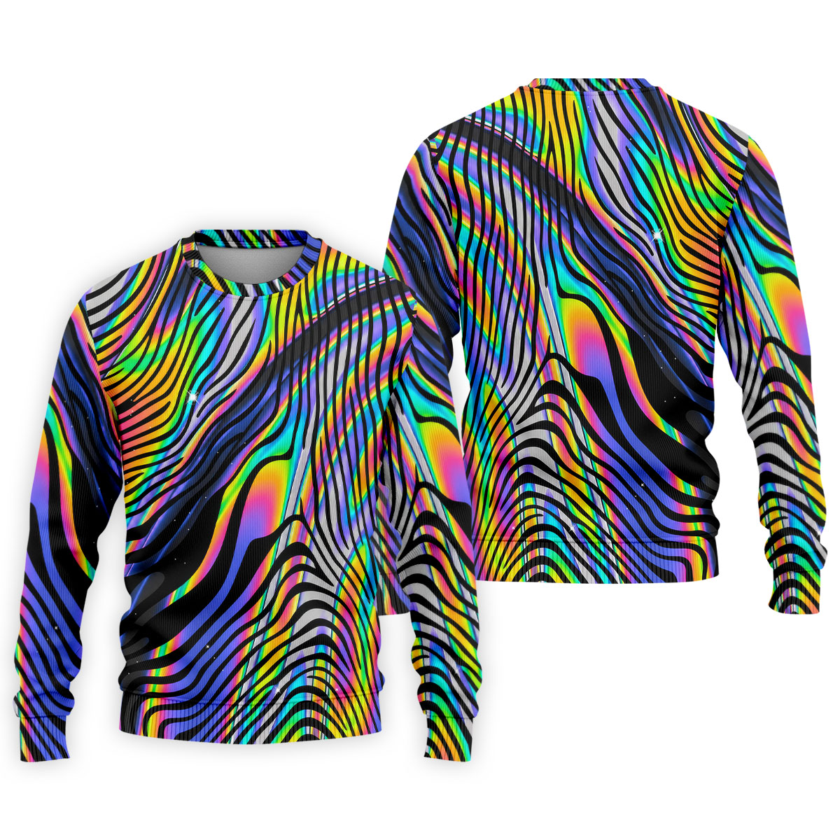 Rainbow Neon LGBT Support Zebra Pattern Golf Tops For Men, Pride Month Golf Shirts For Men