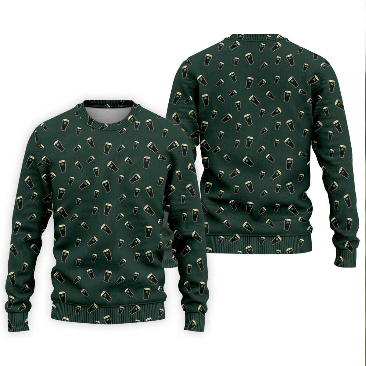 Dark Stout Beer St Patrick's Day Green Shamrock Golf Shirt, Polo ShirtFor Men, Golf Shirts For Men