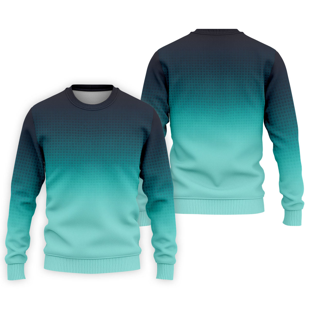 Turquoise Gradient Hawaiian Golf Shirt, Golf Tops For Men, Polo Shirtor Men