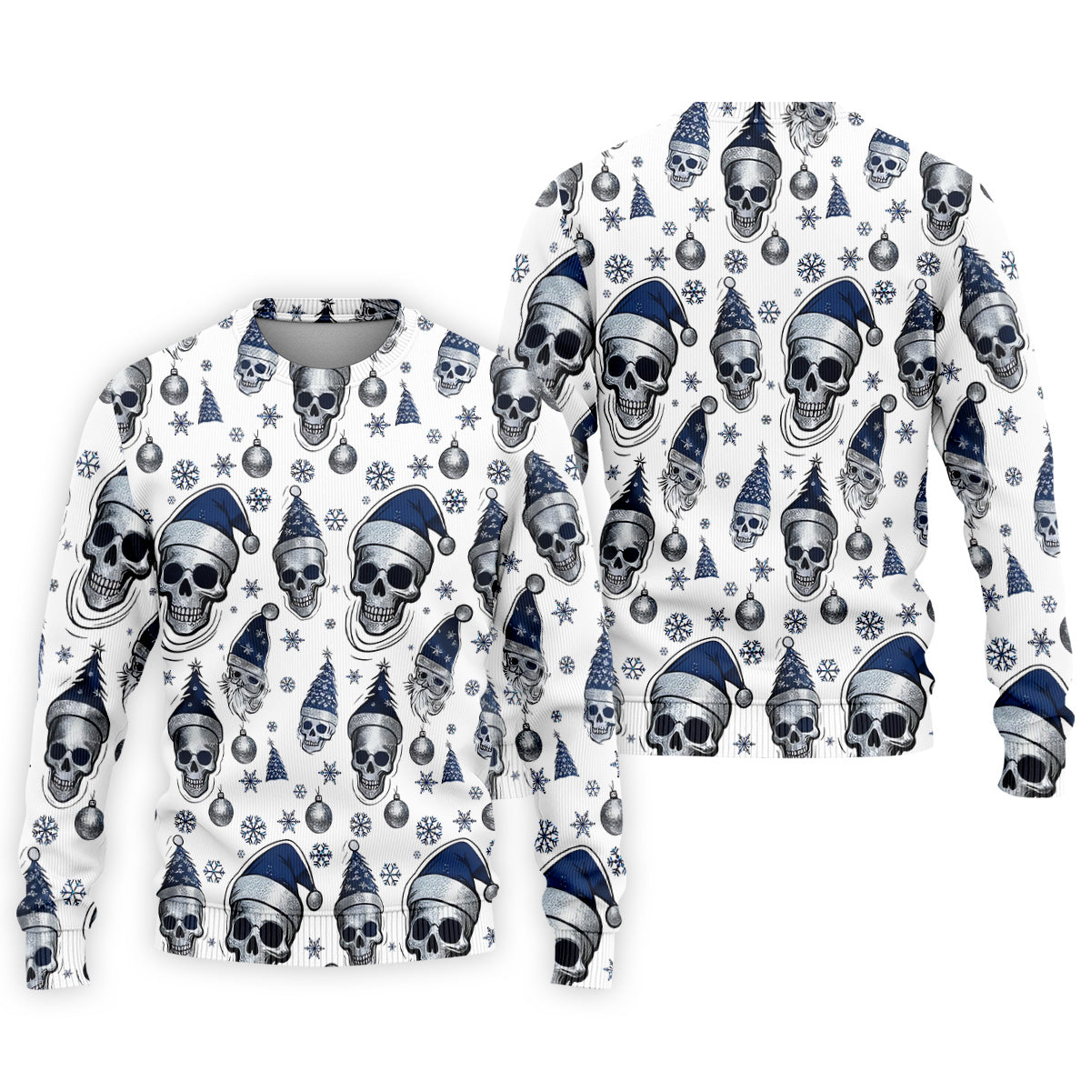 Vintage Skull Christmas Golf Shirt, White Polo Shirt, Cool Golf Gift, Golf Shirts For Men