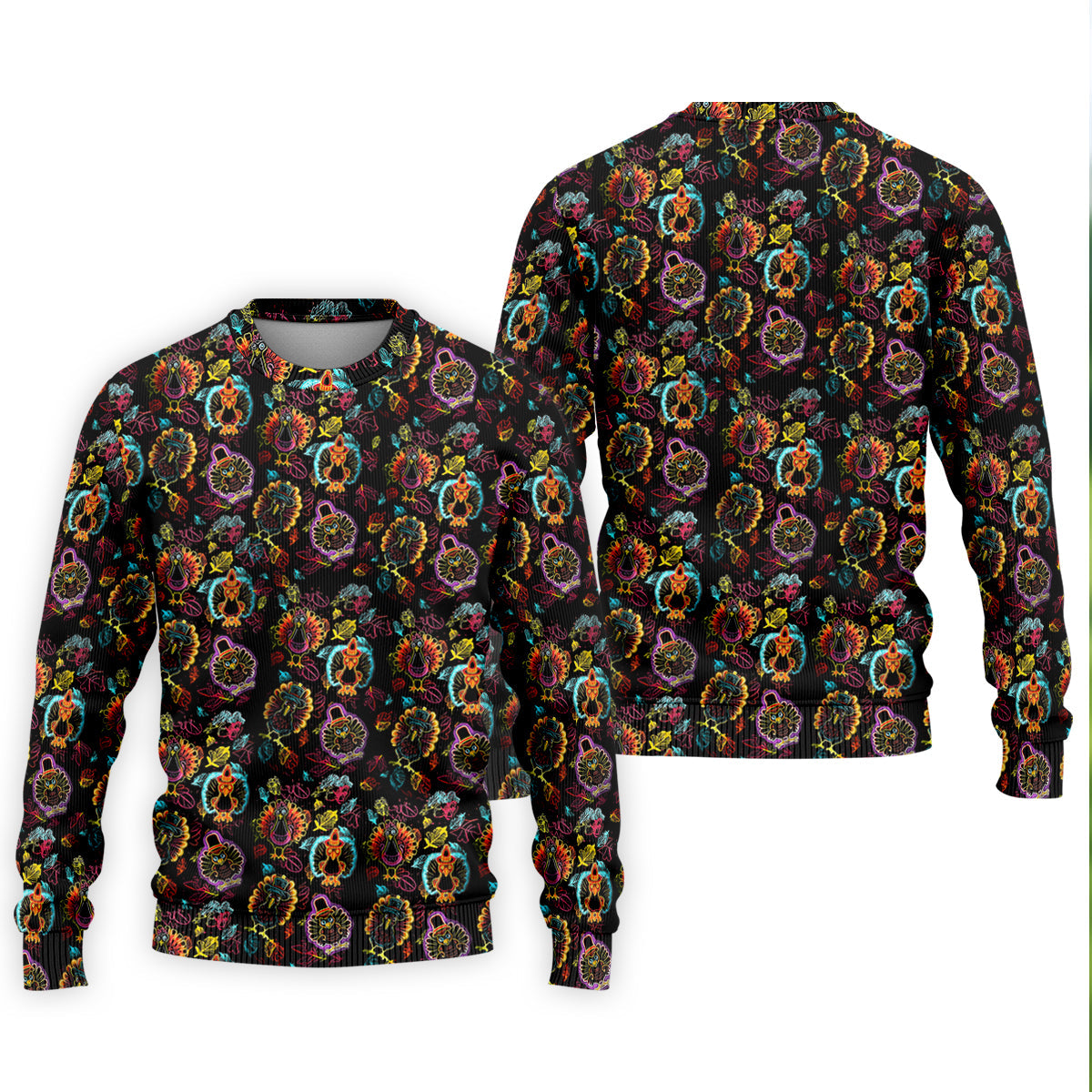 Neon Turkey Thanksgiving Golf Tops For Men, Polo Shirtor Men, Golf Gift For Men, Golfing Apparel