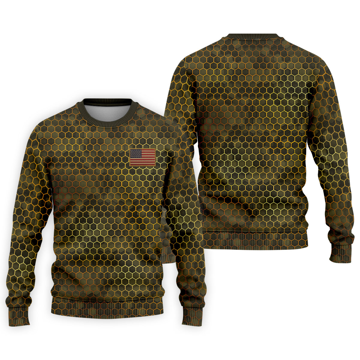 Hexagonal Camo Patriotic 4th Of July Golf Shirt, 250 Years Polo Shirtor Men