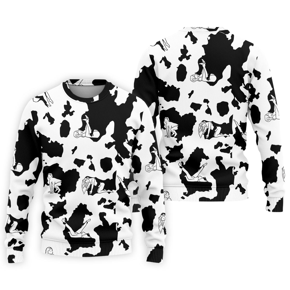 Cow Print Golf Shirt, Adult Humor Hidden Pin Up Pattern, Golf Shirt For Men