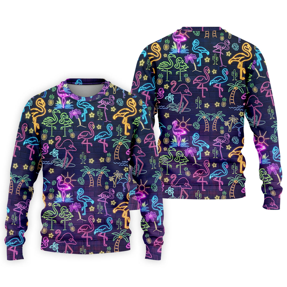 Neon Flamingo Tropical Night Golf Shirt, Golf Polo Shirts For Men, Hawaiian Golf Shirt, Mens Golf Apparel