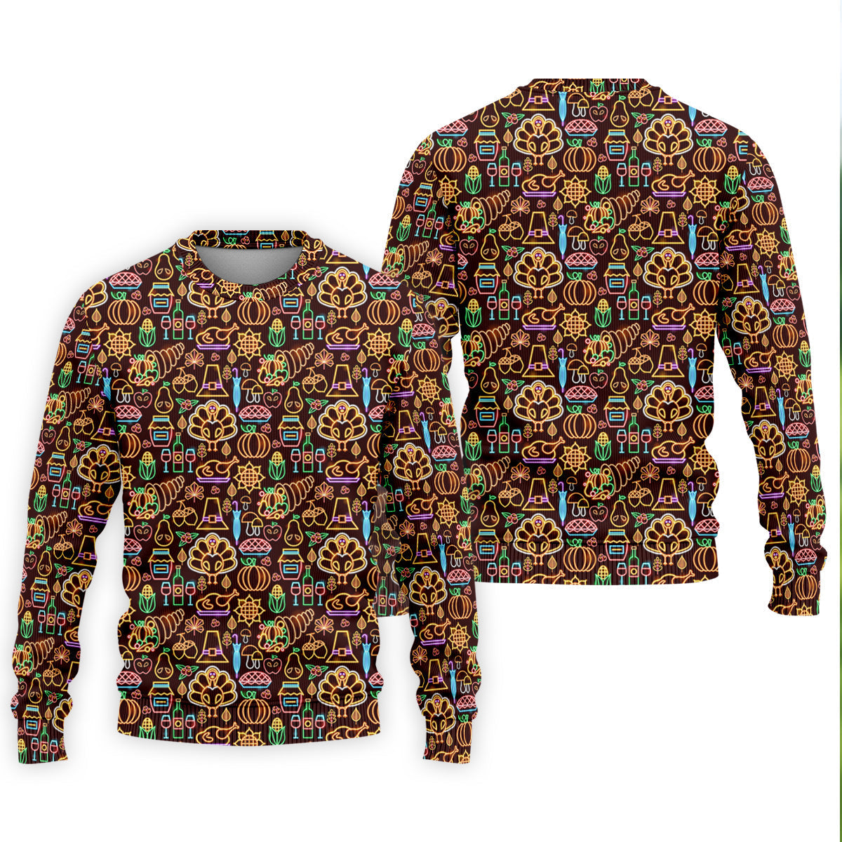 Thanksgiving Party Neon Print Golf Tops For Men, Polo Shirt Men, Golf Gift For Men
