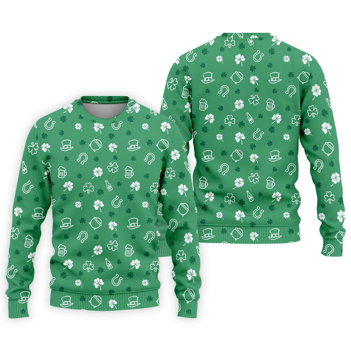 Leprechaun Hat Shamrock Beer Seamless Pattern St. Patrick’s Day Golf Shirt, Polo Shirt Men, Golf Shirts For Men